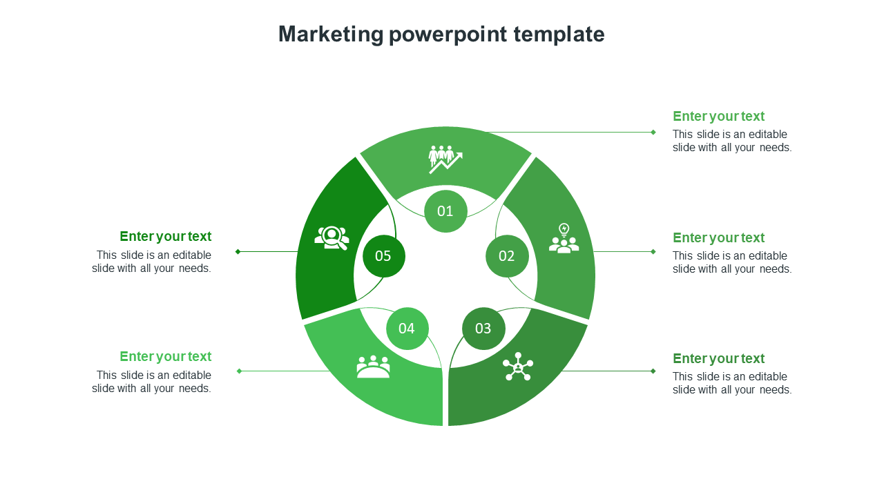 marketing powerpoint template-green
